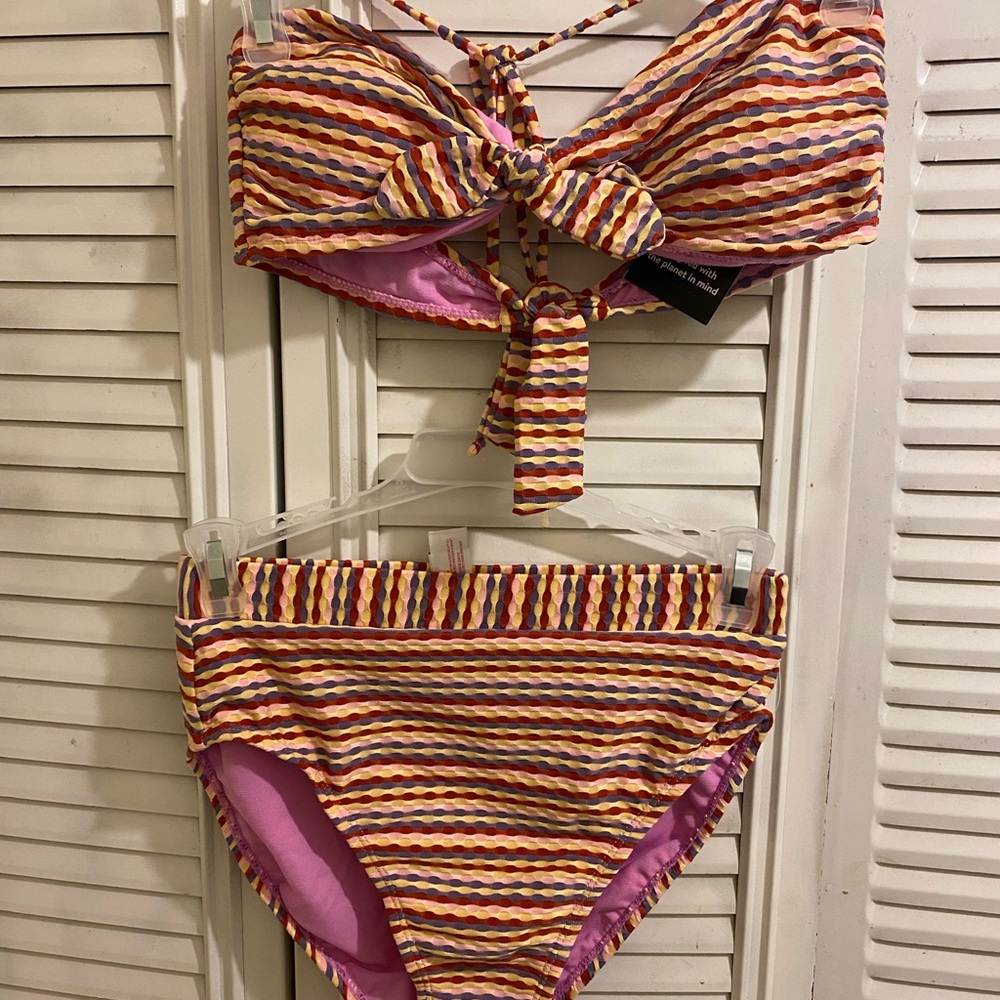 Colorful Striped Bikini Set
